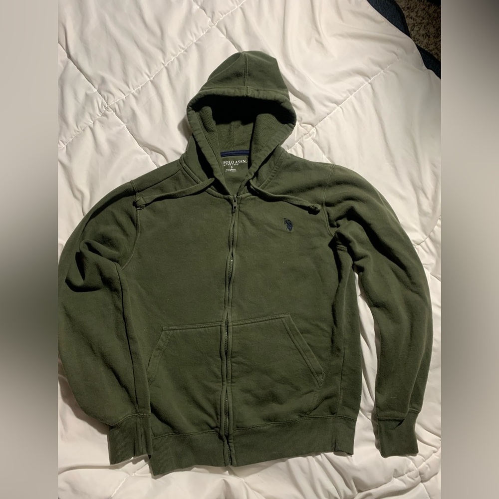 Olive green US Polo assassin zip up 🫒